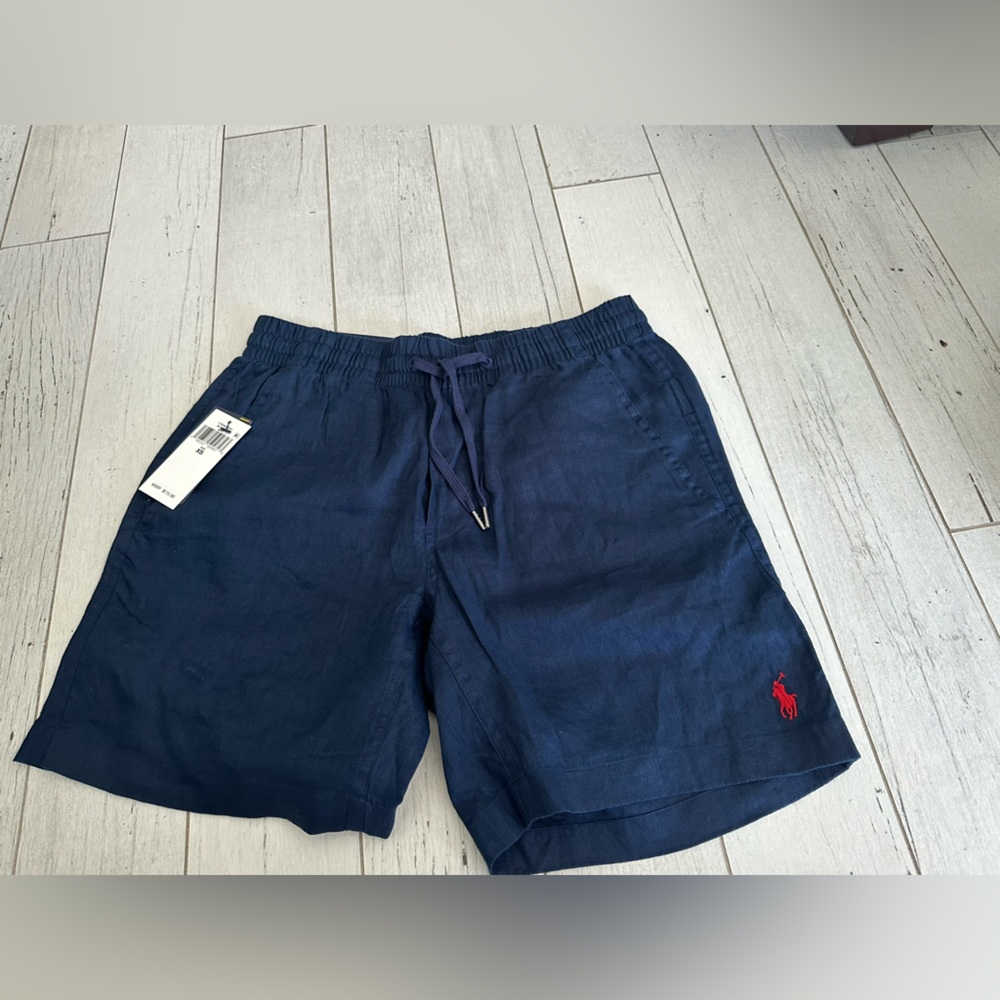 Polo by Ralph Lauren Men's Dark Blue Flat Front Shorts - Picture 3 of 5